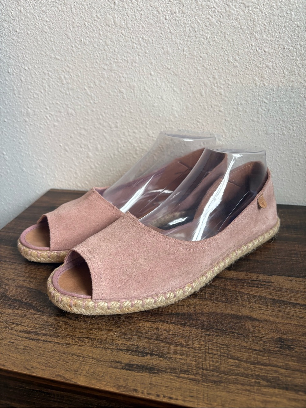 Verbenas Cruz Suede D'Orsay Peep-Toe Espadrille Flats